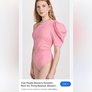 Free people somethin bout you pink bodysuit L